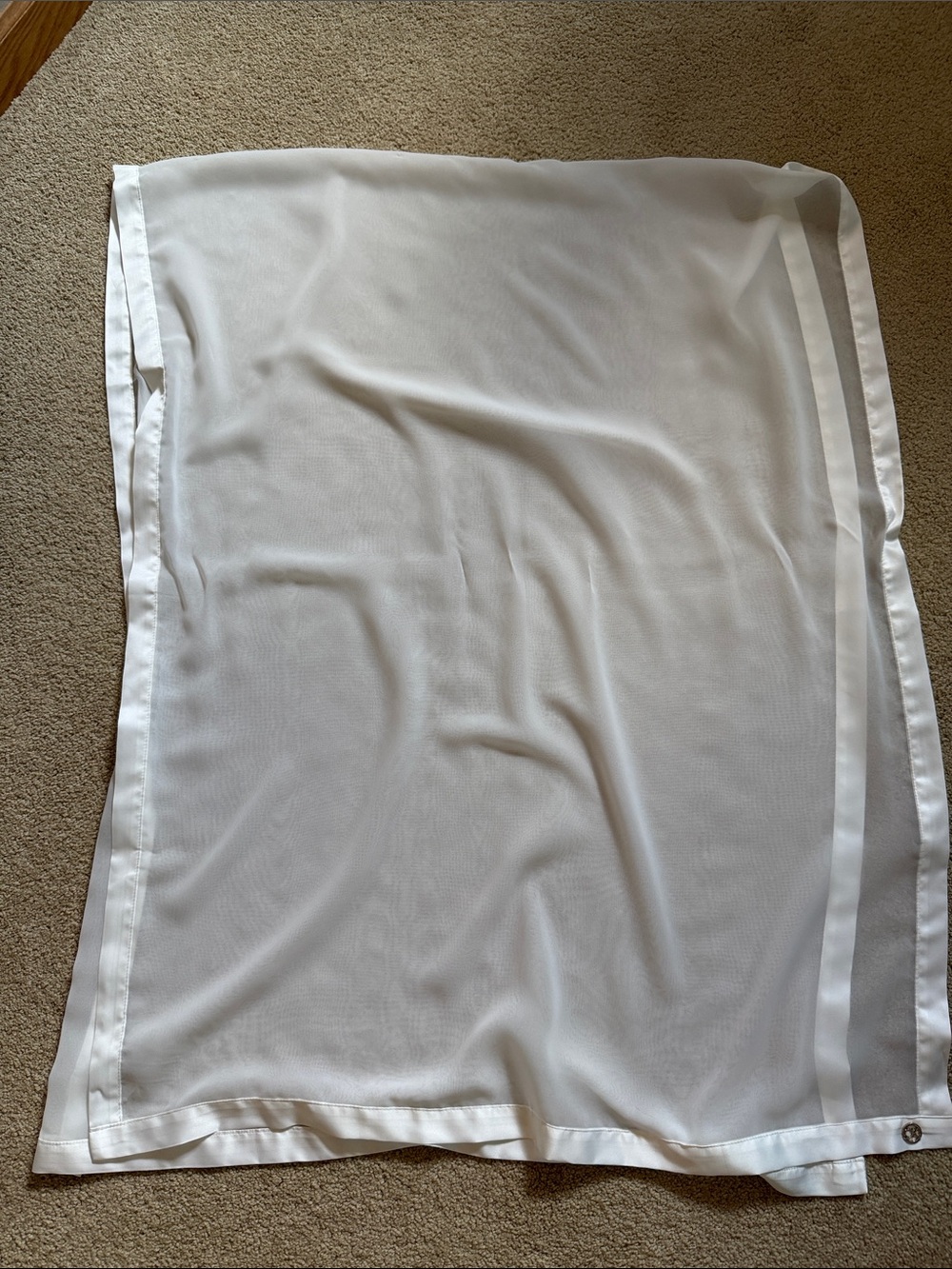 Calvin Klein White Sheer Scarf with Silver Logo Accent